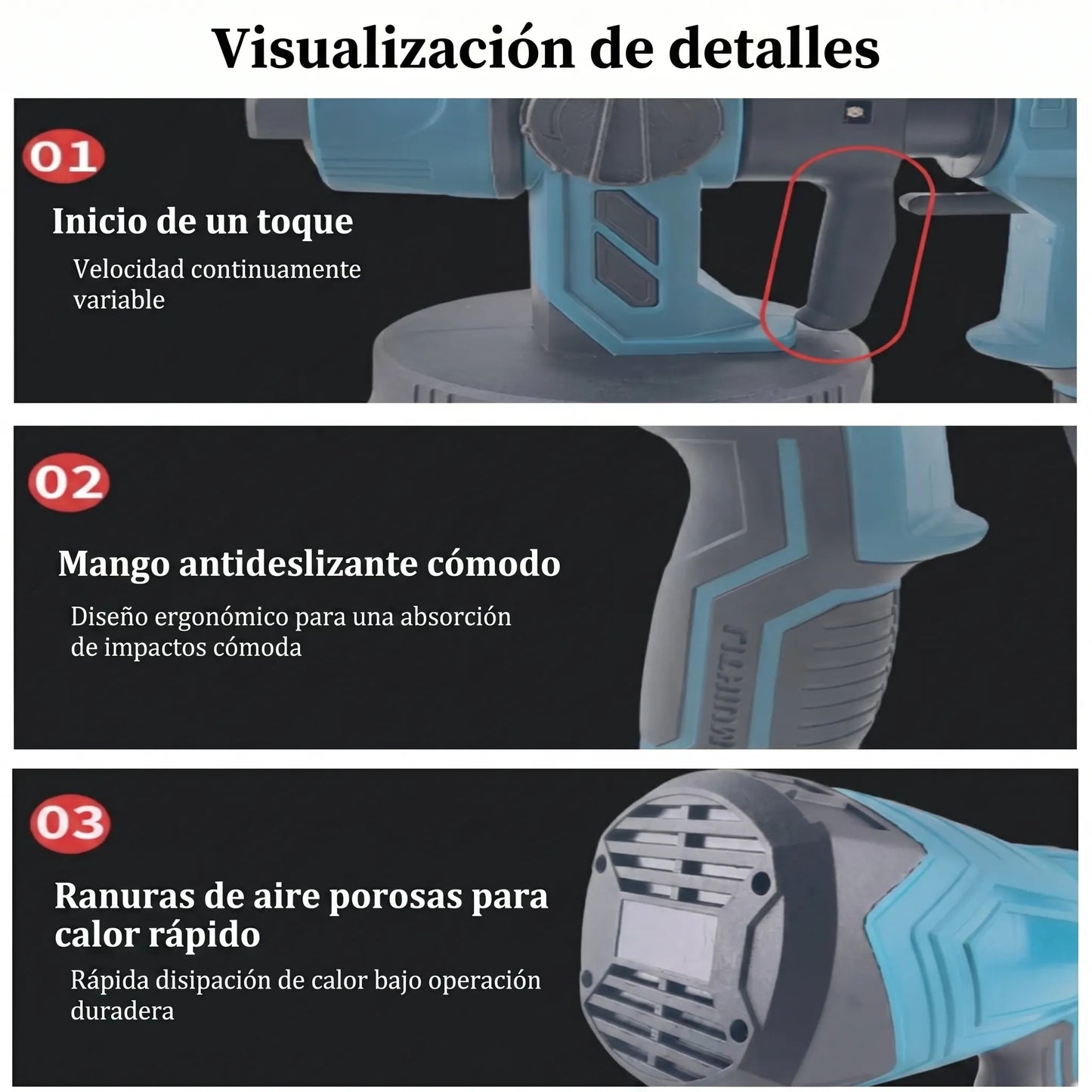 Pistola De Pintura Inalámbrica 2 Bateria