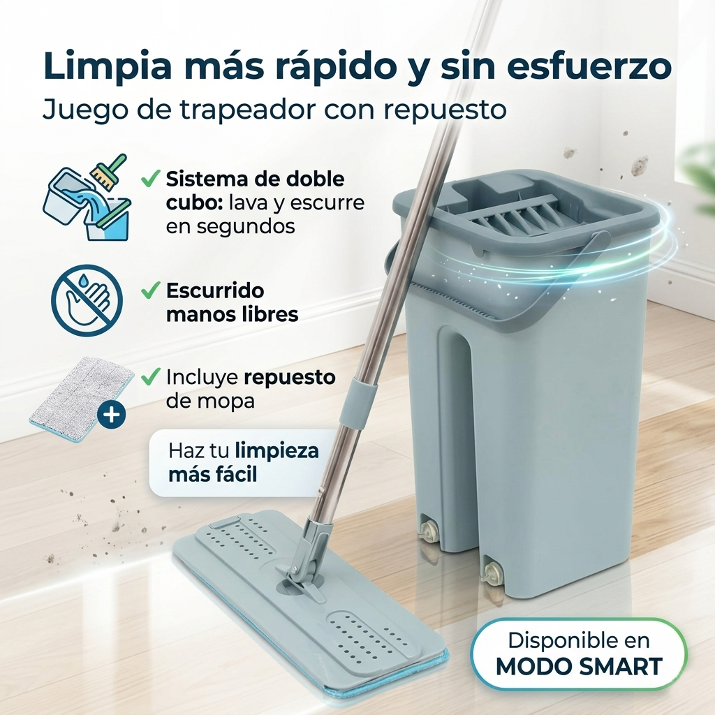 Juego de trapeador con repuesto
