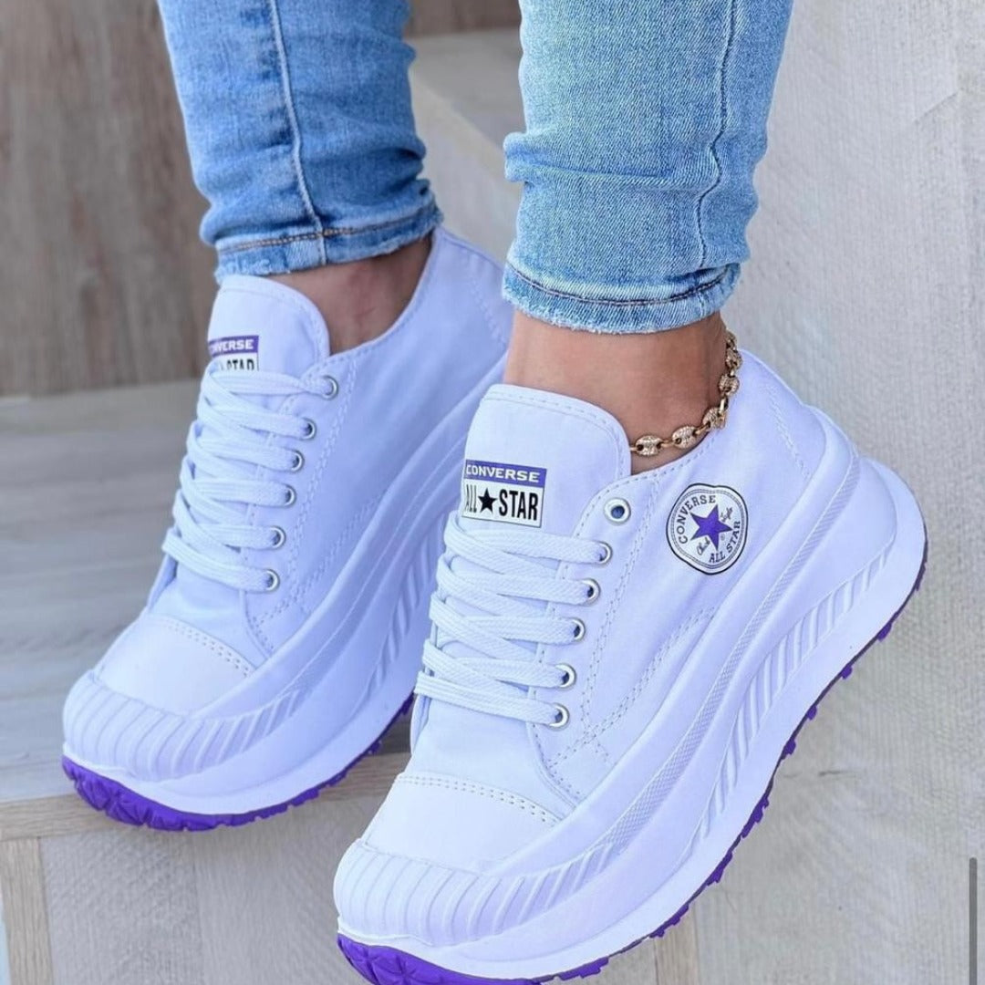 Tenis de dama estilo plataforma con suela alta